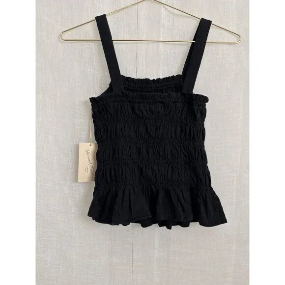 Universal Thread Tops Universal Thread Ruched Tank Top Black SMALL New - Picture 4 of 4